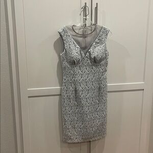 Marina Silver Dress with Beaded Detail- from Mod Cloth. Never worn.